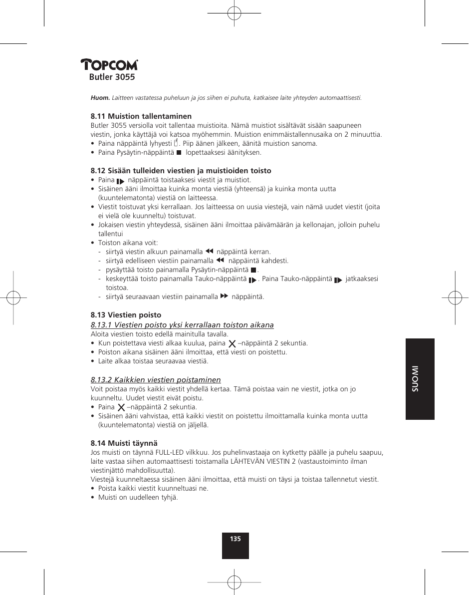 Topcom BUTLER 3055 User Manual | Page 135 / 176