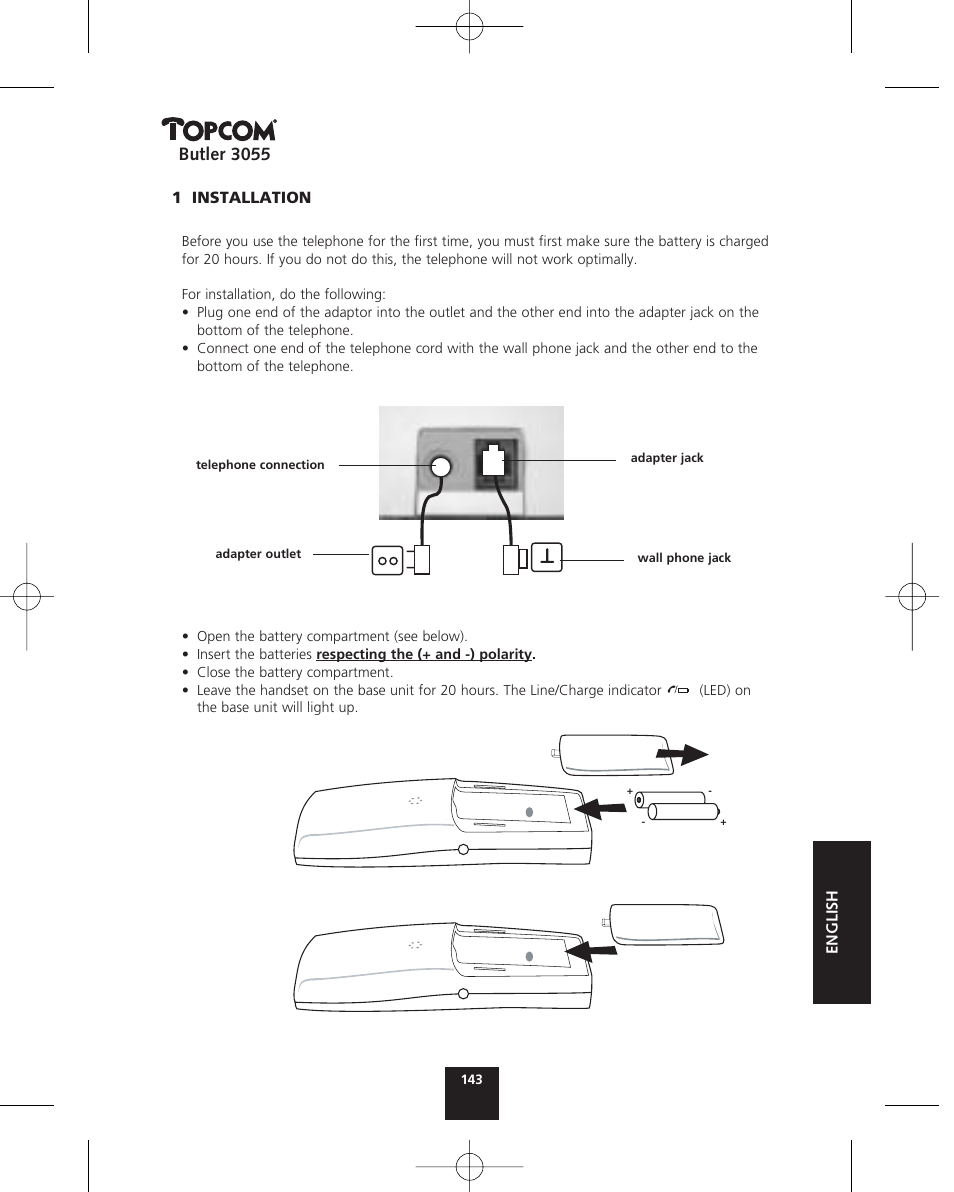 Butler 3055 | Topcom BUTLER 3055 User Manual | Page 143 / 176