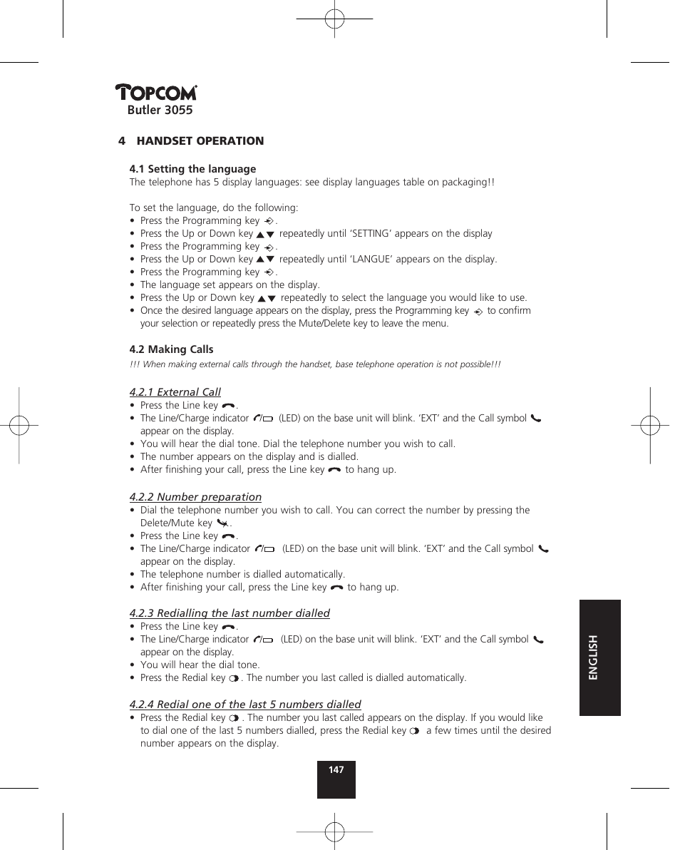Topcom BUTLER 3055 User Manual | Page 147 / 176