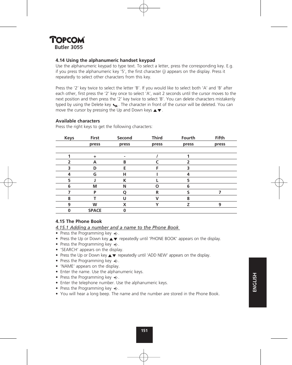 Topcom BUTLER 3055 User Manual | Page 151 / 176