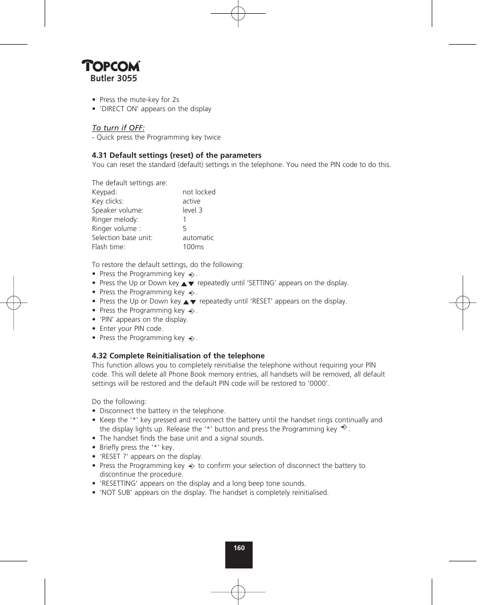 Topcom BUTLER 3055 User Manual | Page 160 / 176