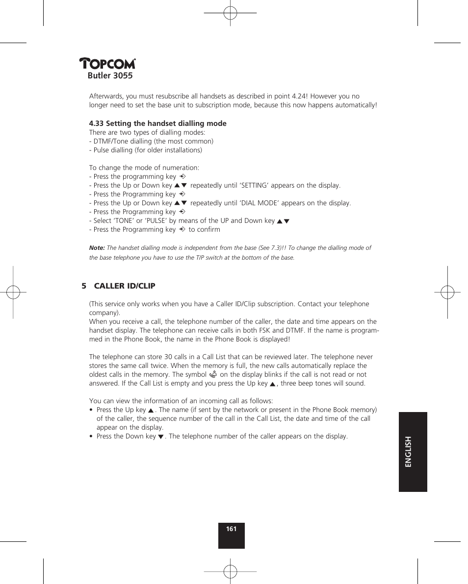 Topcom BUTLER 3055 User Manual | Page 161 / 176