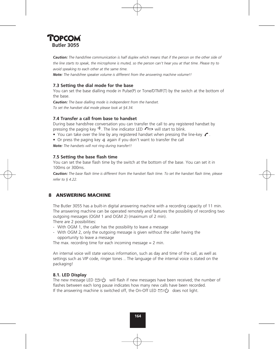Topcom BUTLER 3055 User Manual | Page 164 / 176