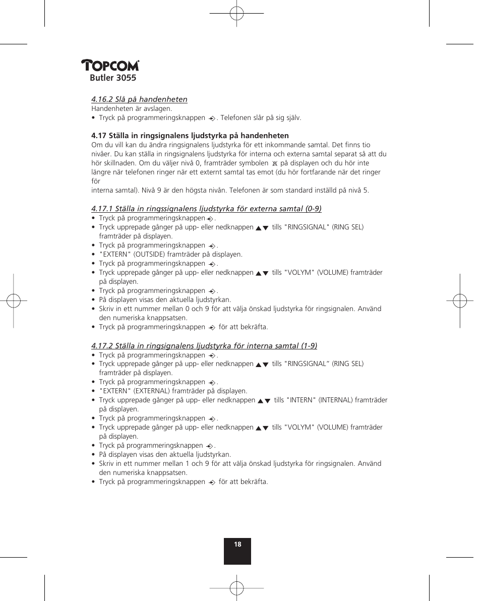 Topcom BUTLER 3055 User Manual | Page 18 / 176
