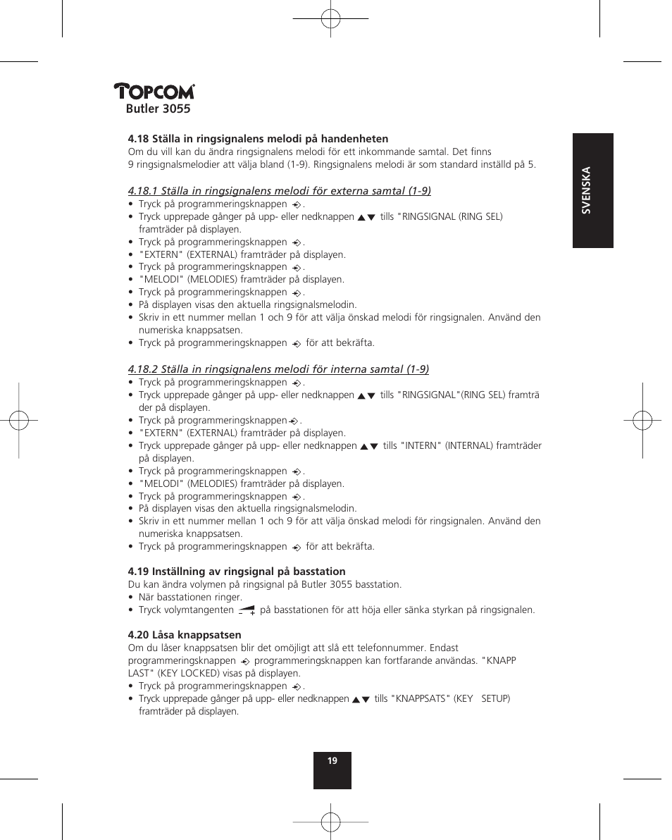 Topcom BUTLER 3055 User Manual | Page 19 / 176