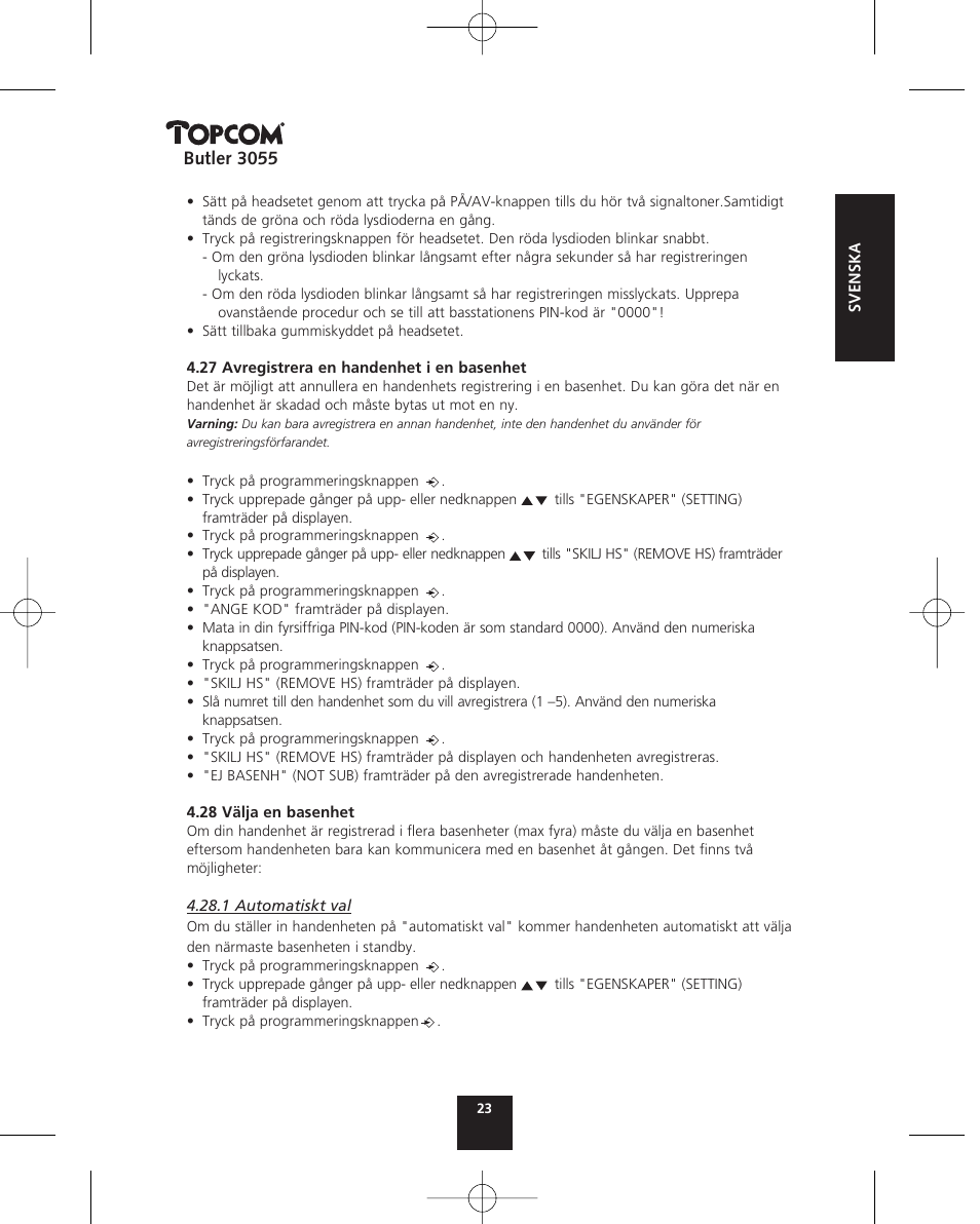 Topcom BUTLER 3055 User Manual | Page 23 / 176