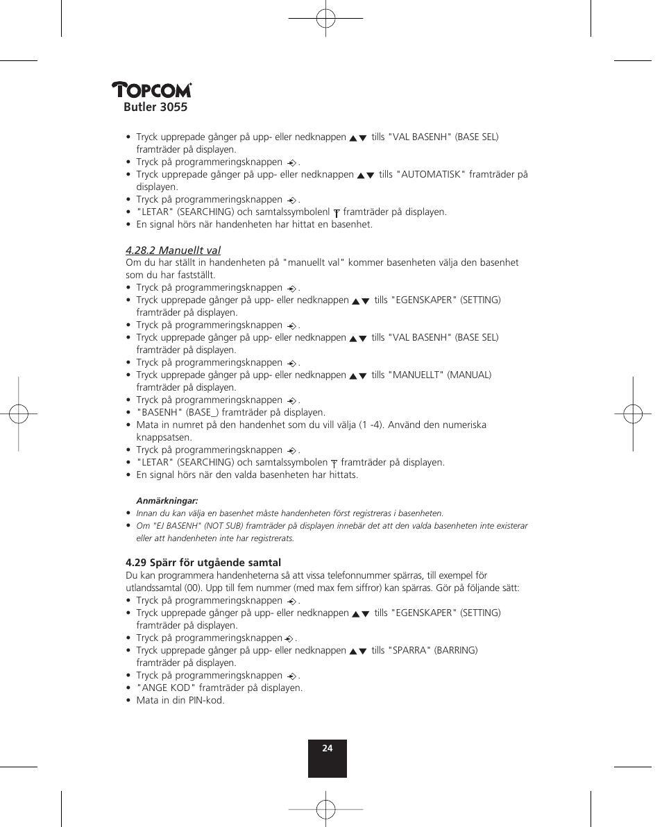 Topcom BUTLER 3055 User Manual | Page 24 / 176