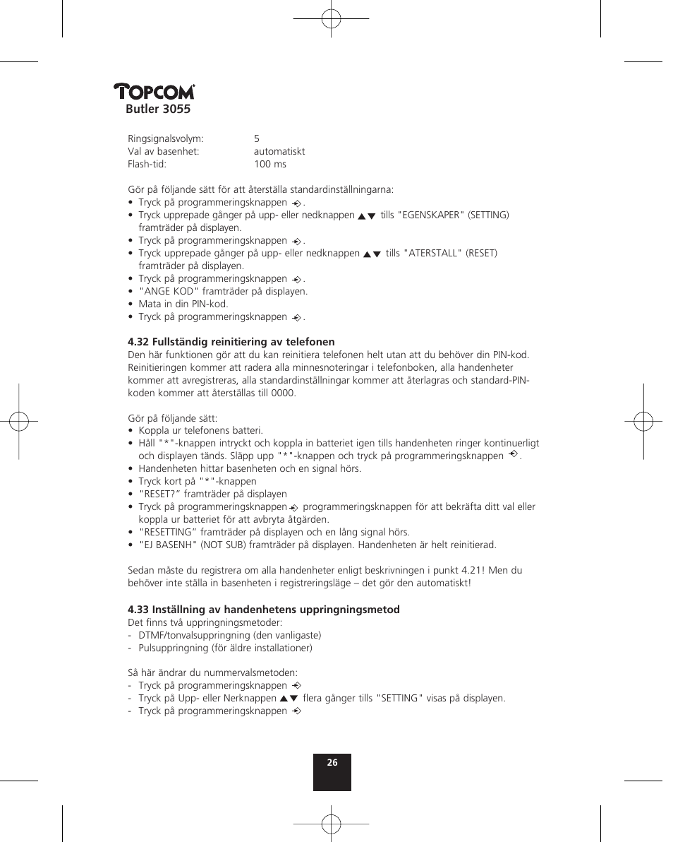 Topcom BUTLER 3055 User Manual | Page 26 / 176