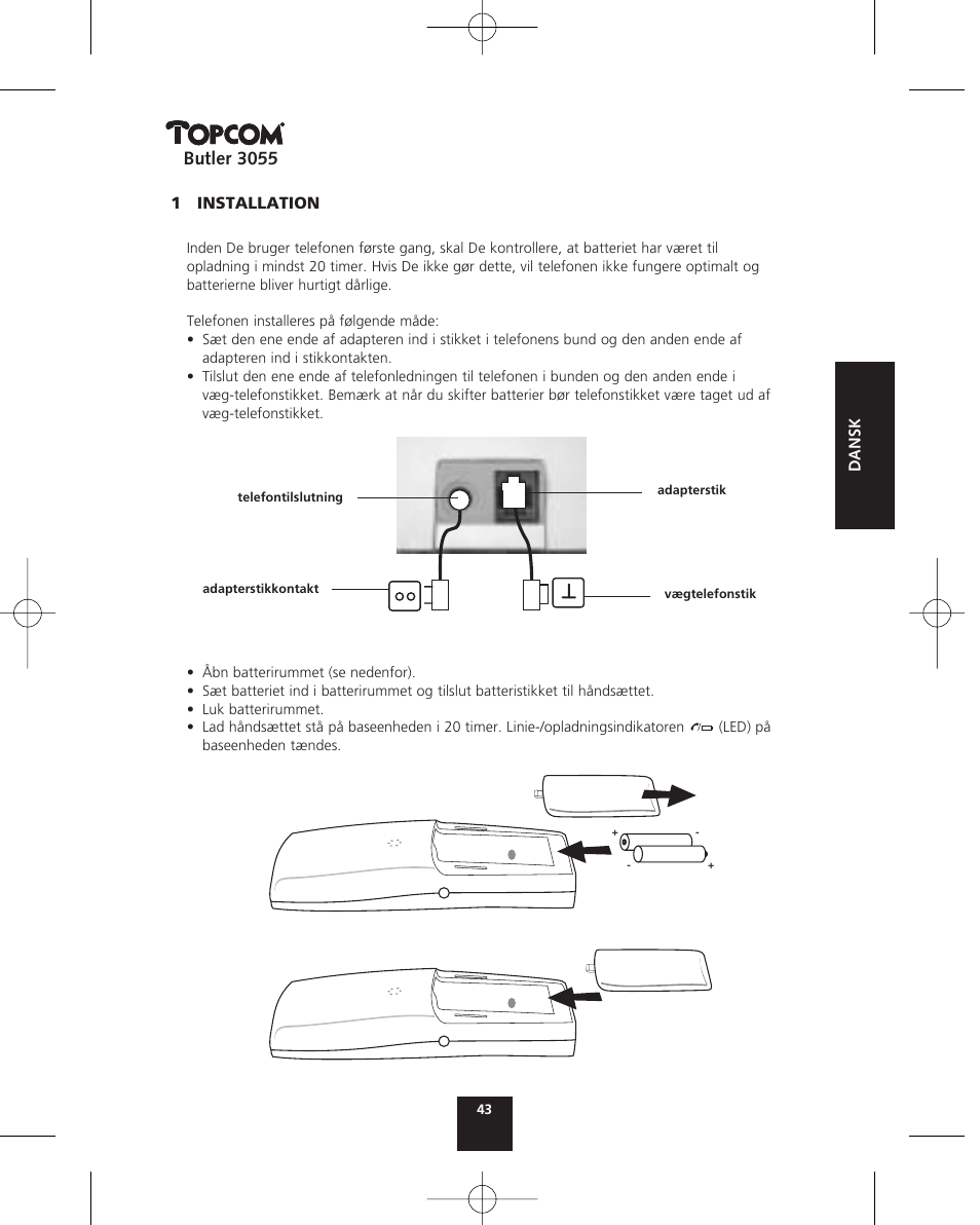 Butler 3055 | Topcom BUTLER 3055 User Manual | Page 43 / 176
