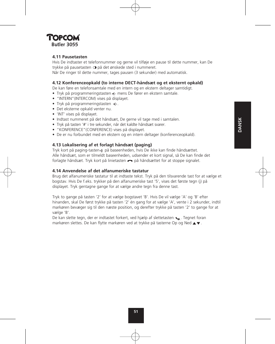 Topcom BUTLER 3055 User Manual | Page 51 / 176