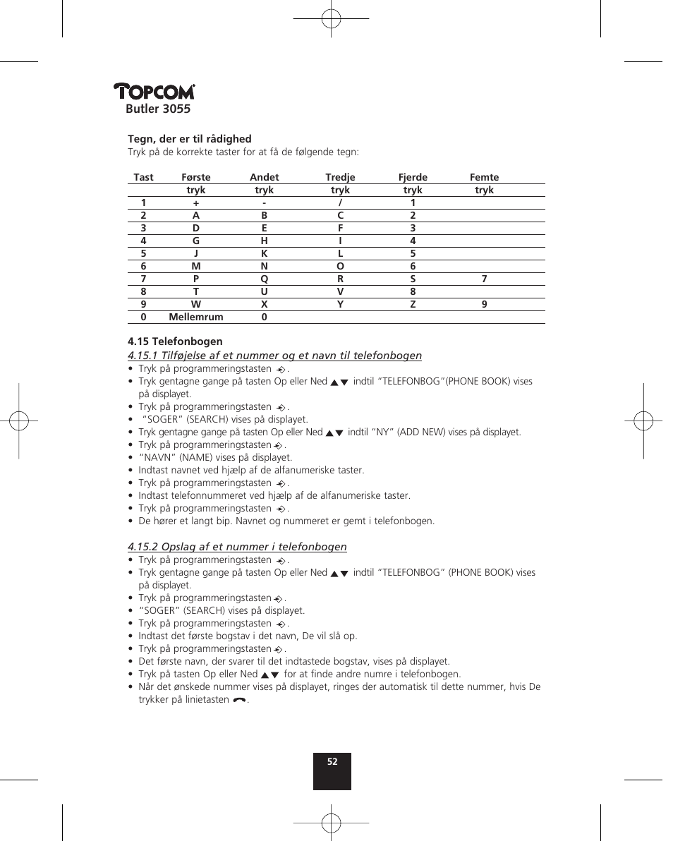 Topcom BUTLER 3055 User Manual | Page 52 / 176