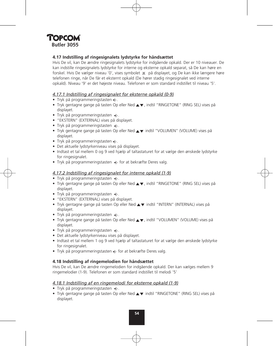 Topcom BUTLER 3055 User Manual | Page 54 / 176