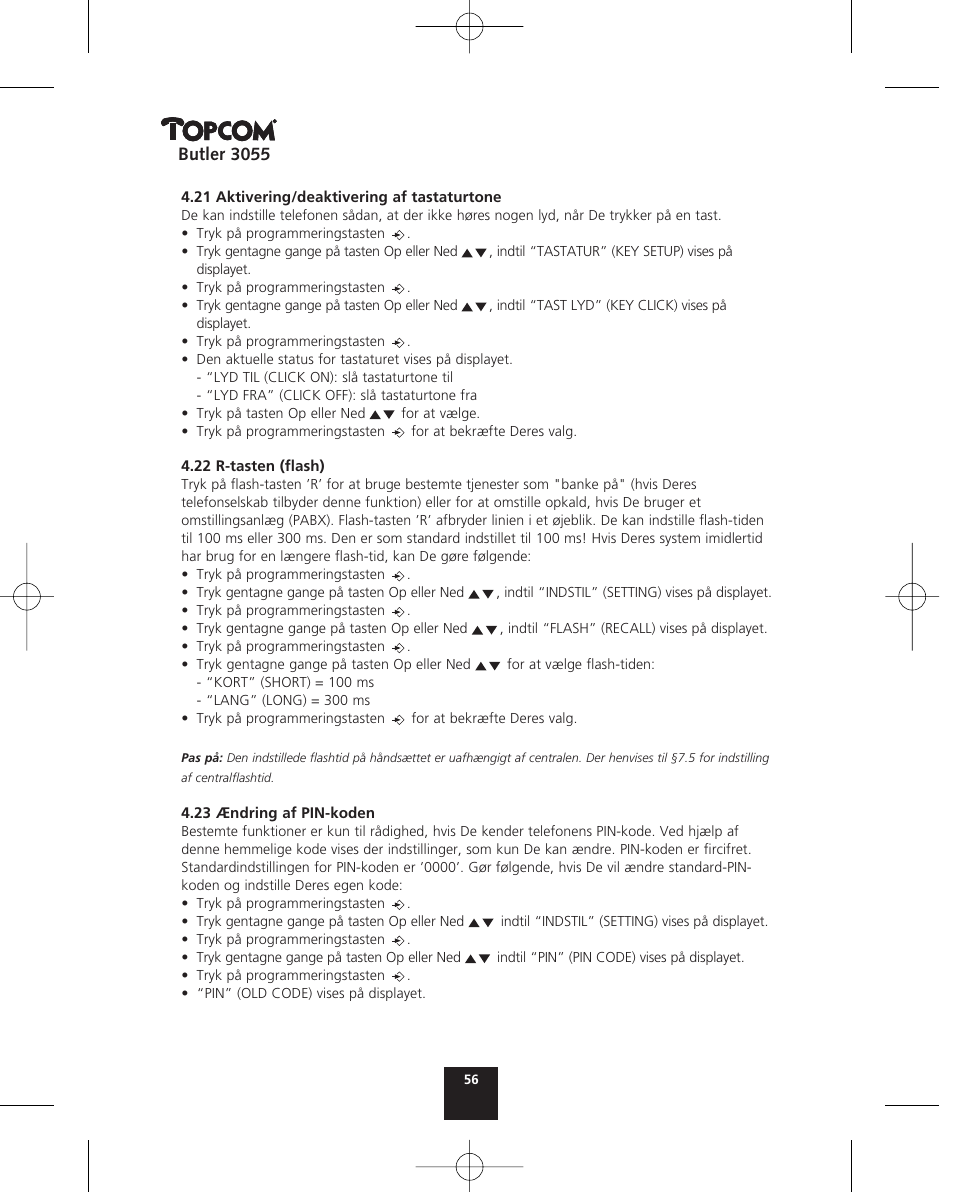 Topcom BUTLER 3055 User Manual | Page 56 / 176