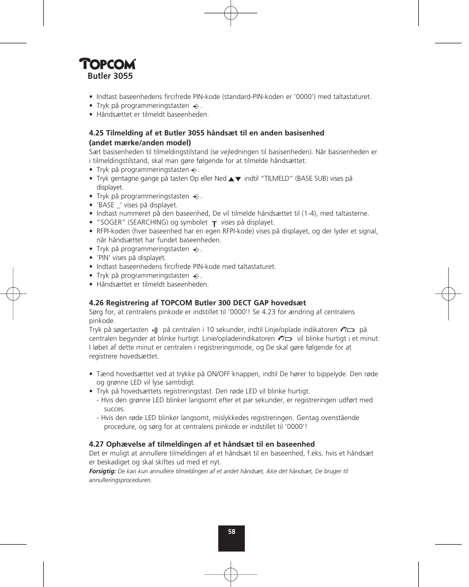 Topcom BUTLER 3055 User Manual | Page 58 / 176