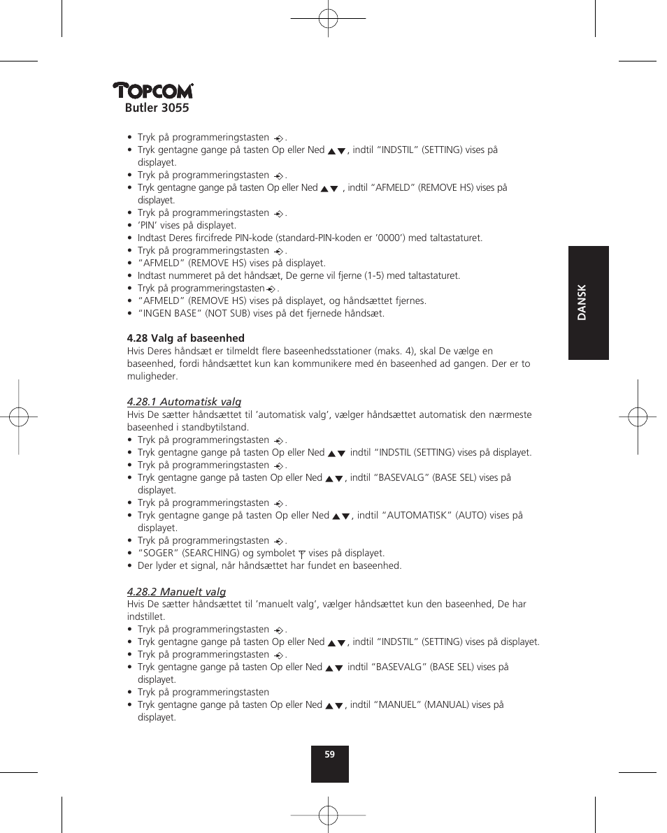 Topcom BUTLER 3055 User Manual | Page 59 / 176