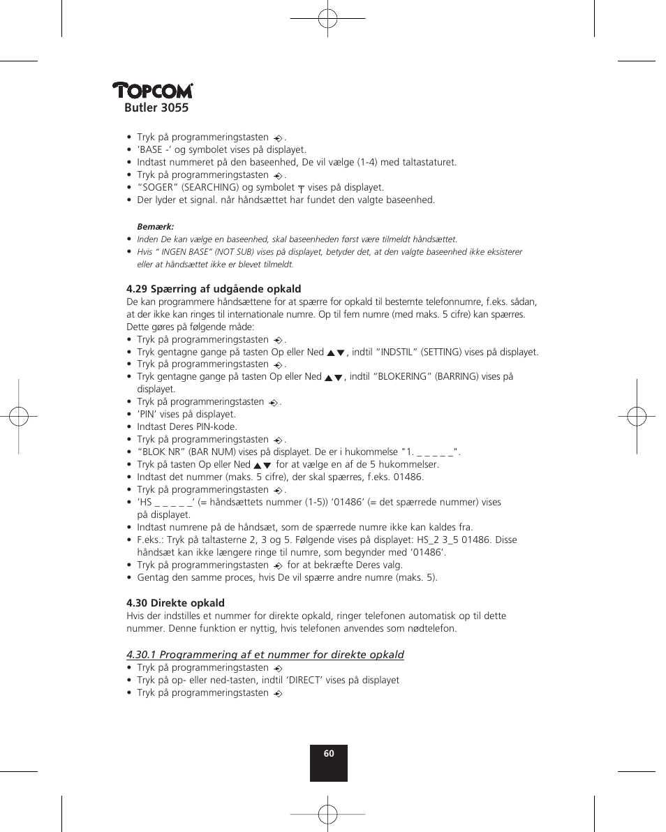 Topcom BUTLER 3055 User Manual | Page 60 / 176