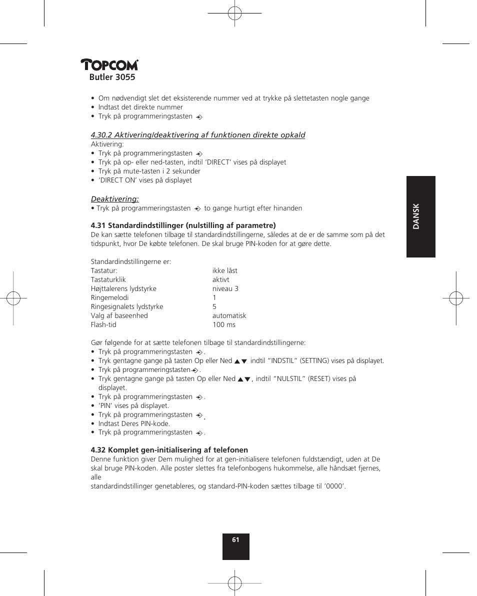 Topcom BUTLER 3055 User Manual | Page 61 / 176