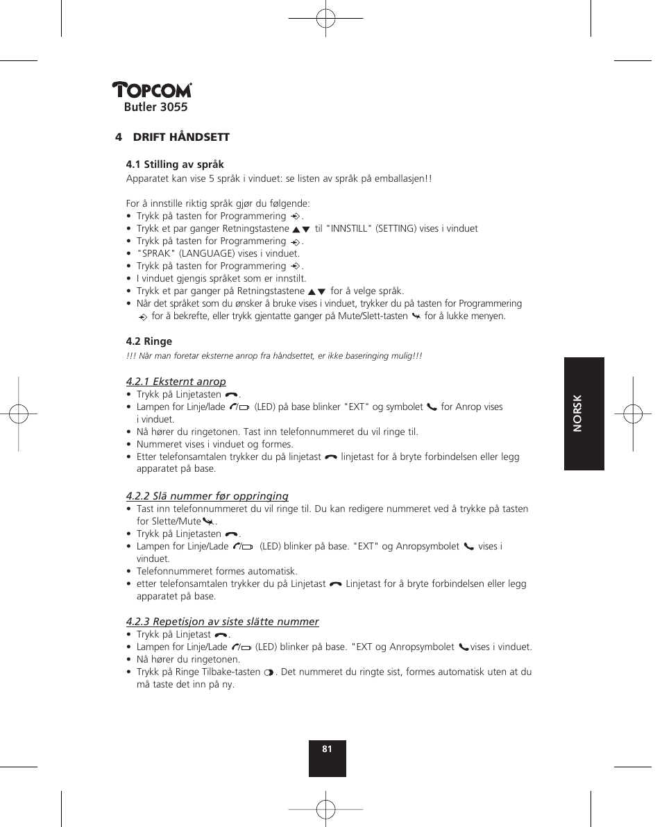 Topcom BUTLER 3055 User Manual | Page 81 / 176