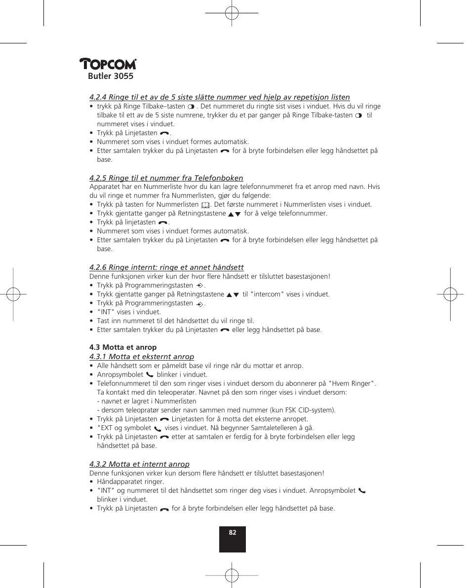 Topcom BUTLER 3055 User Manual | Page 82 / 176