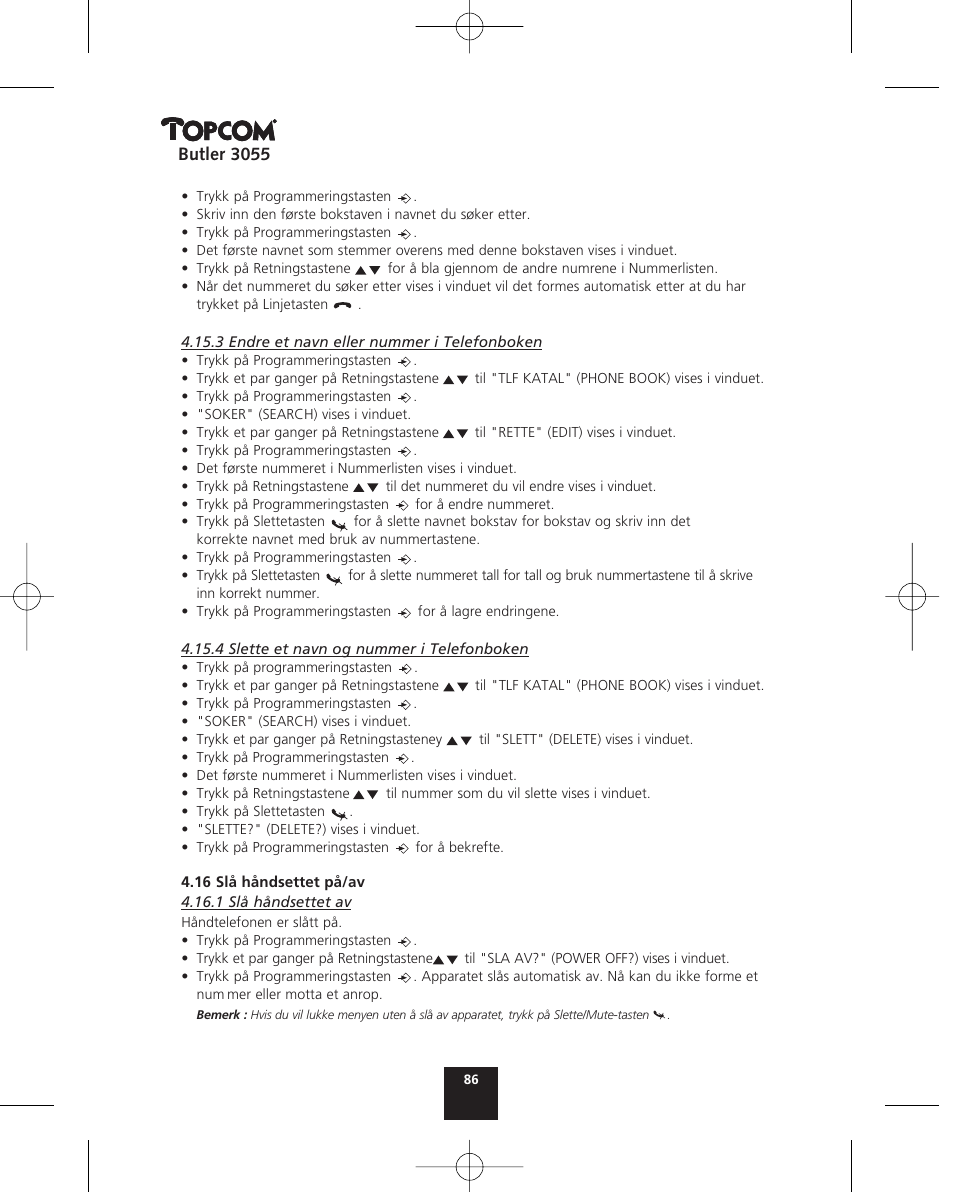 Topcom BUTLER 3055 User Manual | Page 86 / 176