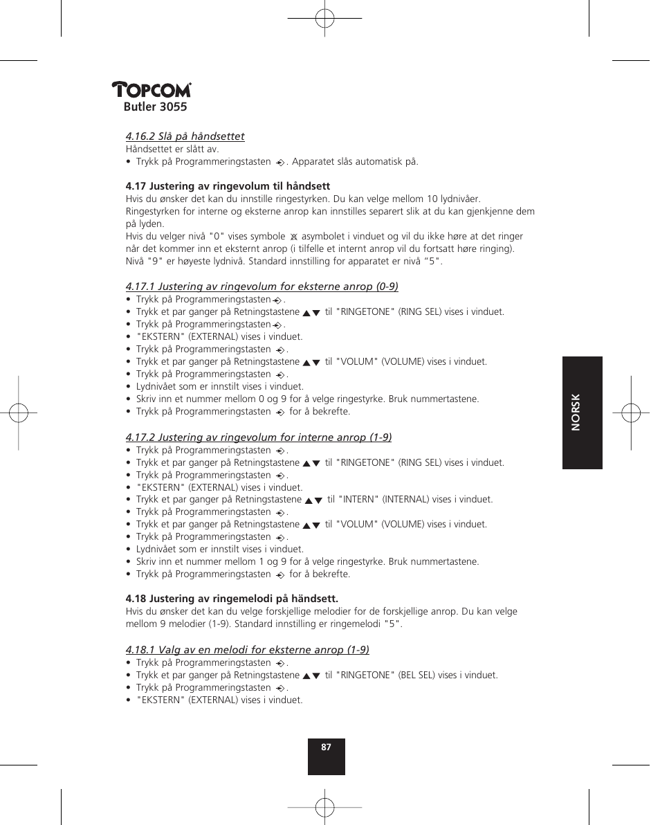 Topcom BUTLER 3055 User Manual | Page 87 / 176