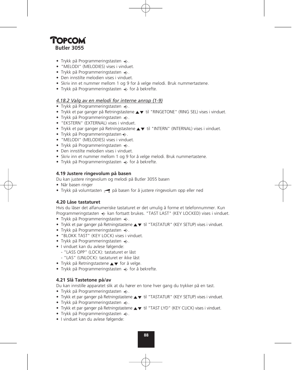 Topcom BUTLER 3055 User Manual | Page 88 / 176