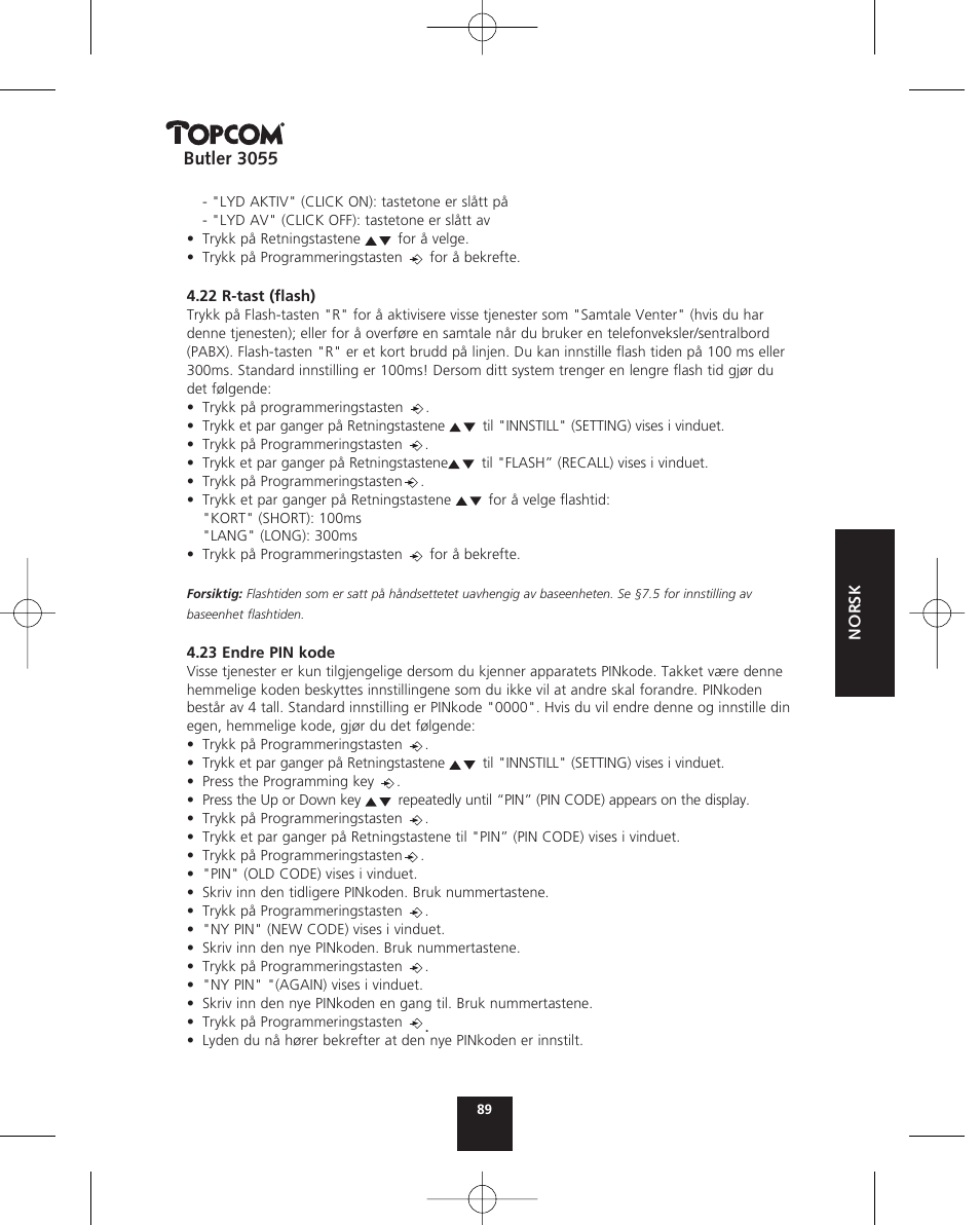 Topcom BUTLER 3055 User Manual | Page 89 / 176