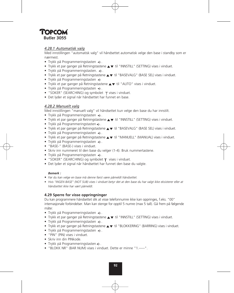 Topcom BUTLER 3055 User Manual | Page 92 / 176