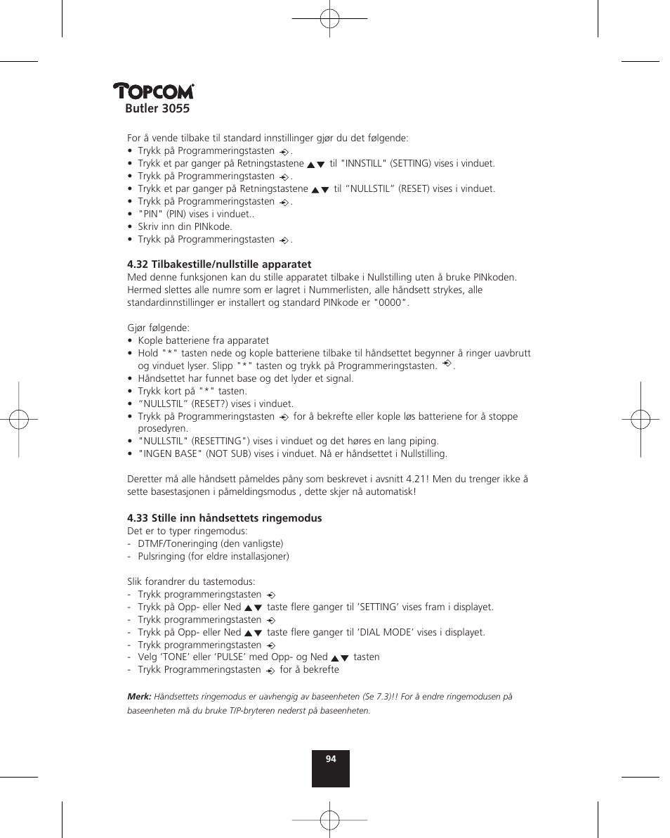 Topcom BUTLER 3055 User Manual | Page 94 / 176