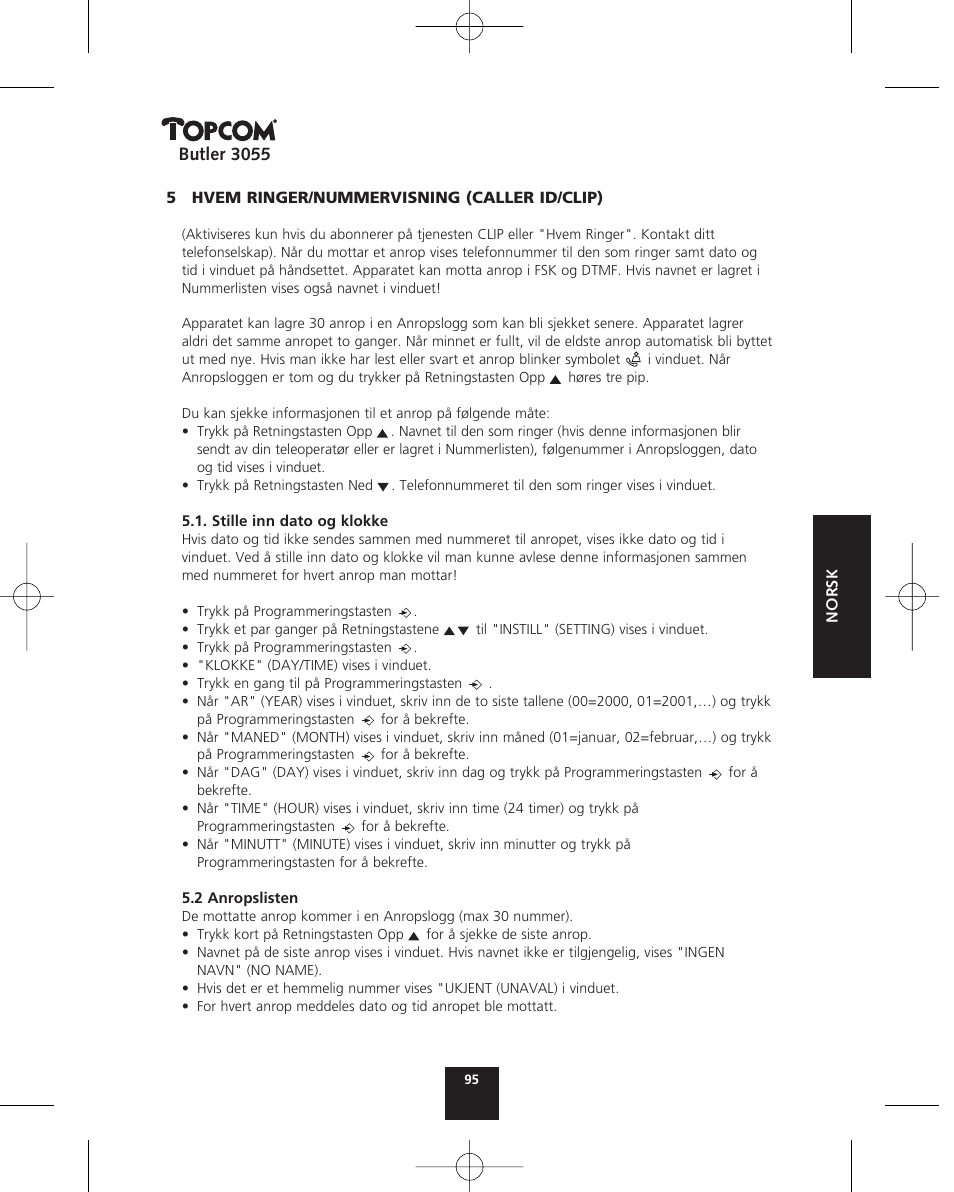 Topcom BUTLER 3055 User Manual | Page 95 / 176