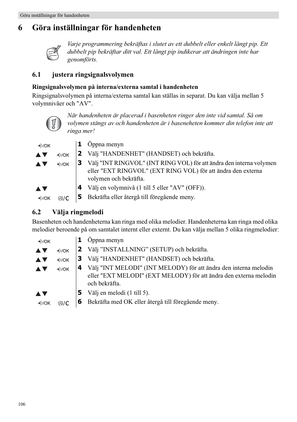 6göra inställningar för handenheten | Topcom Butler E400 User Manual | Page 128 / 272