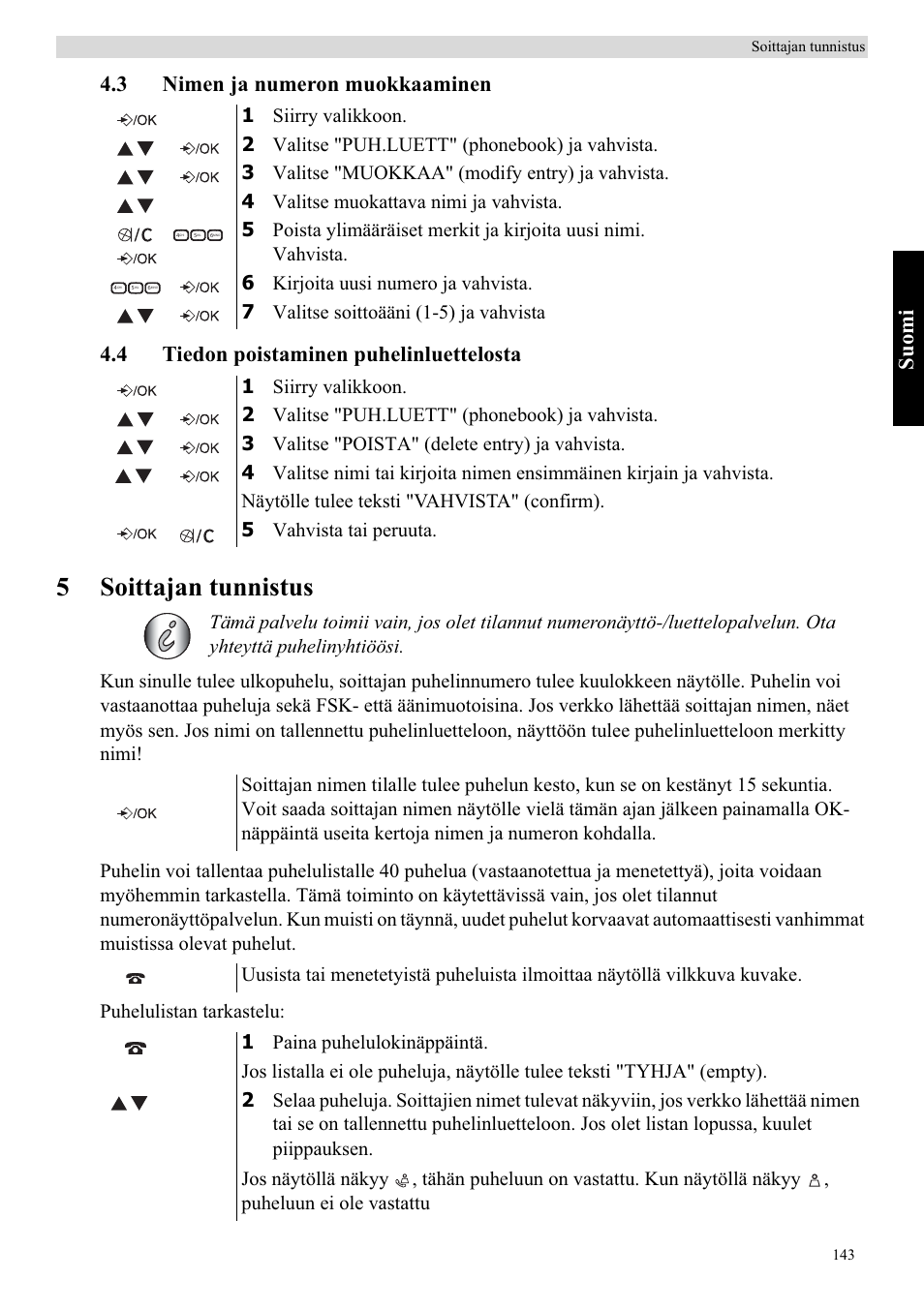 5soittajan tunnistus, Su om i | Topcom Butler E400 User Manual | Page 165 / 272