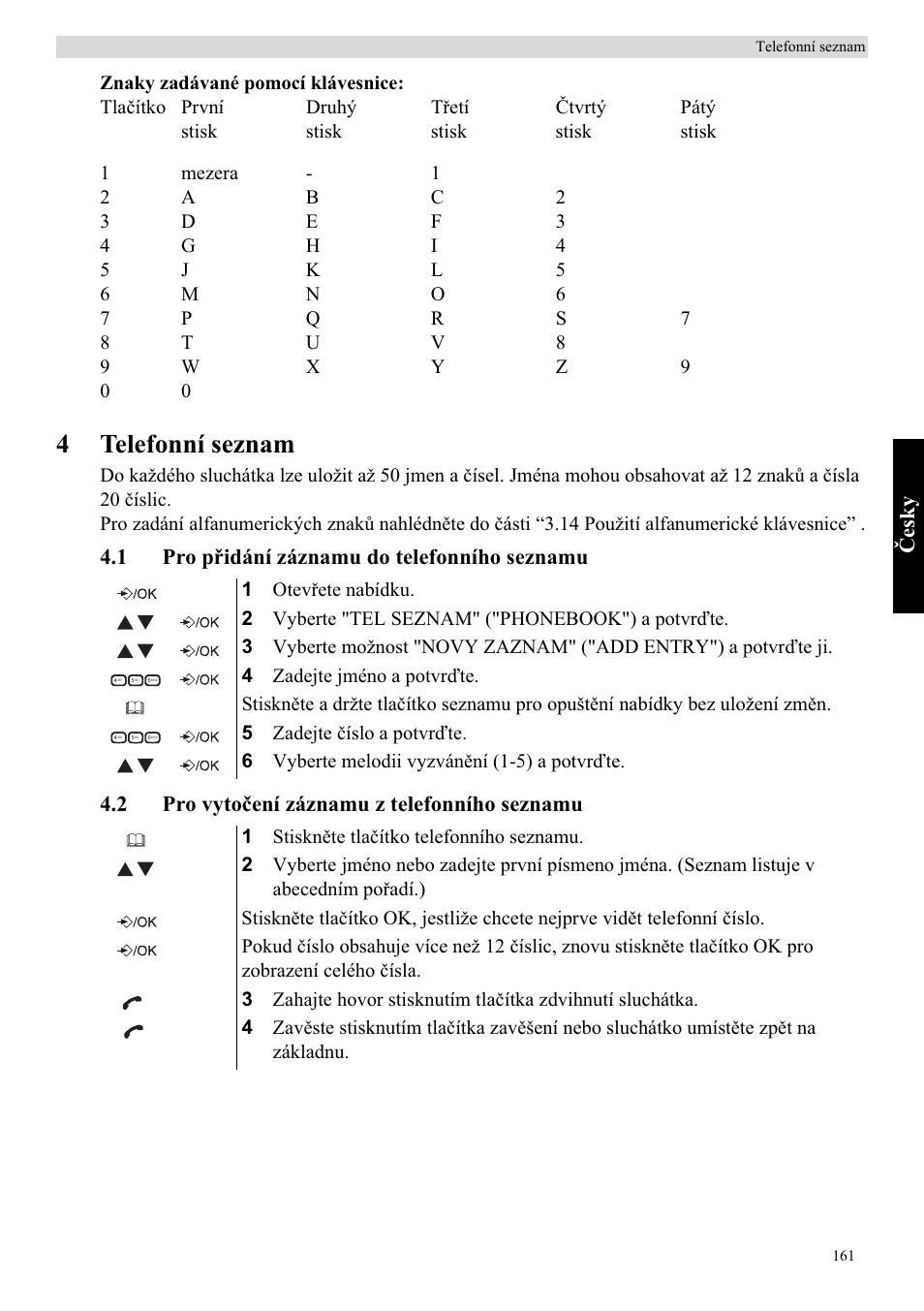 4telefonní seznam, Ýes k y | Topcom Butler E400 User Manual | Page 183 / 272