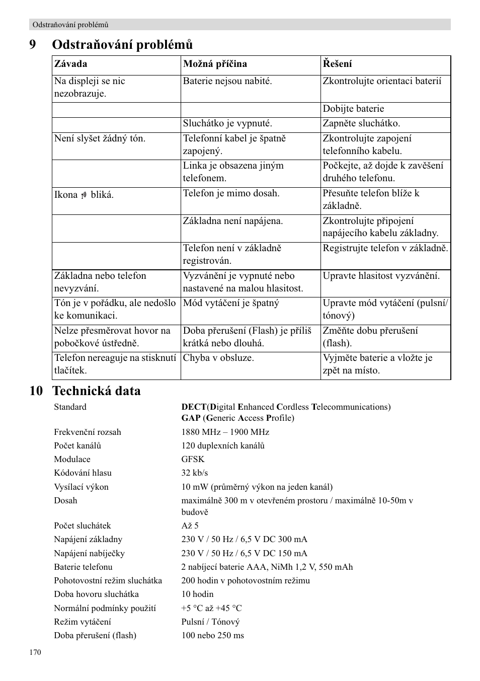 9odstraėování problémĥ 10 technická data | Topcom Butler E400 User Manual | Page 192 / 272