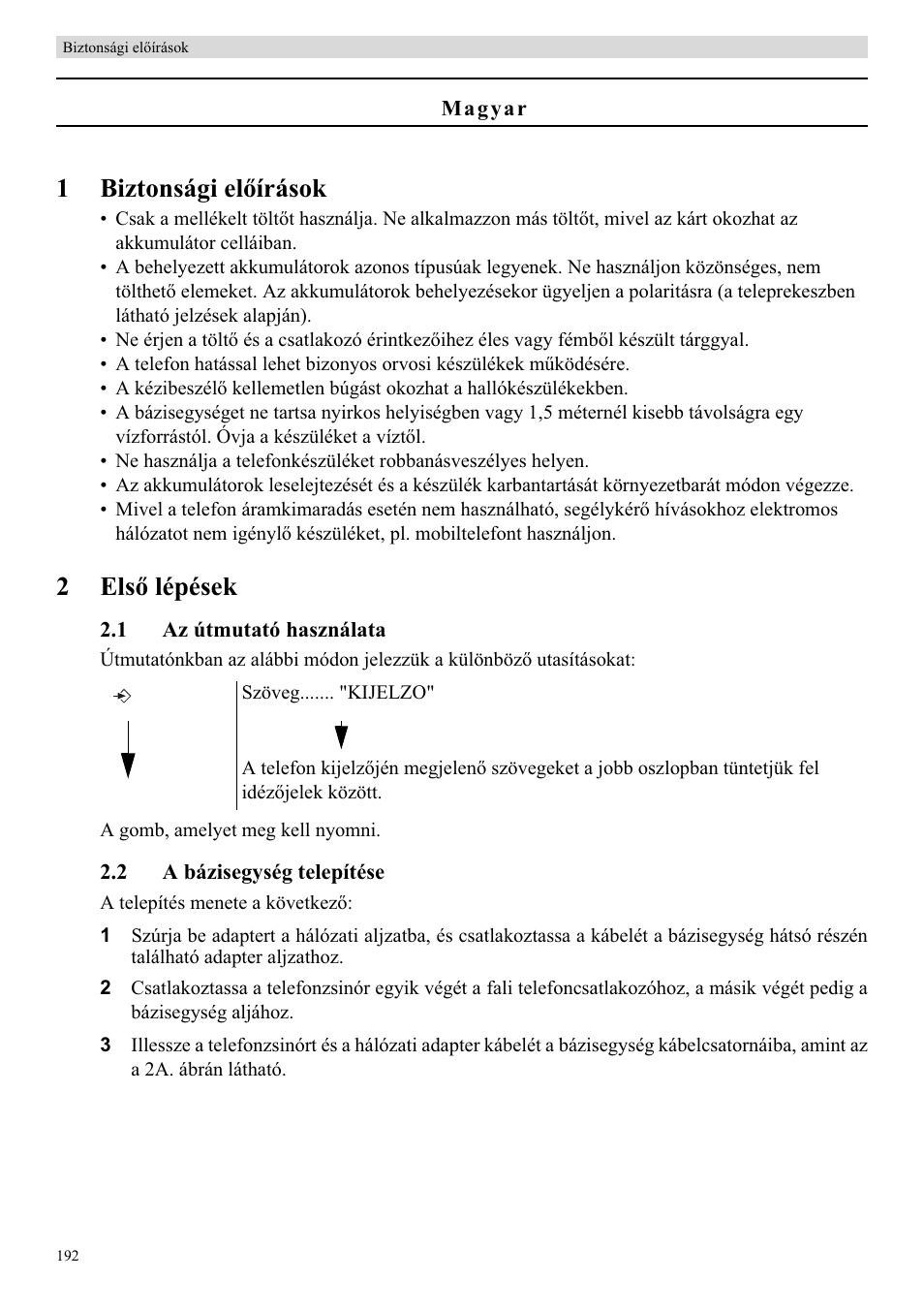 1biztonsági elęírások, 2elsę lépések | Topcom Butler E400 User Manual | Page 214 / 272