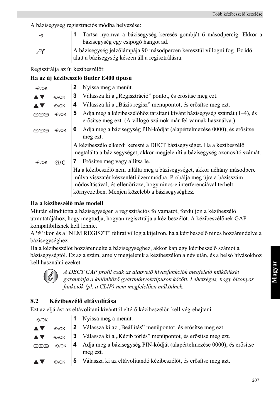 Mag yar, 2 kézibeszélę eltávolítása | Topcom Butler E400 User Manual | Page 229 / 272