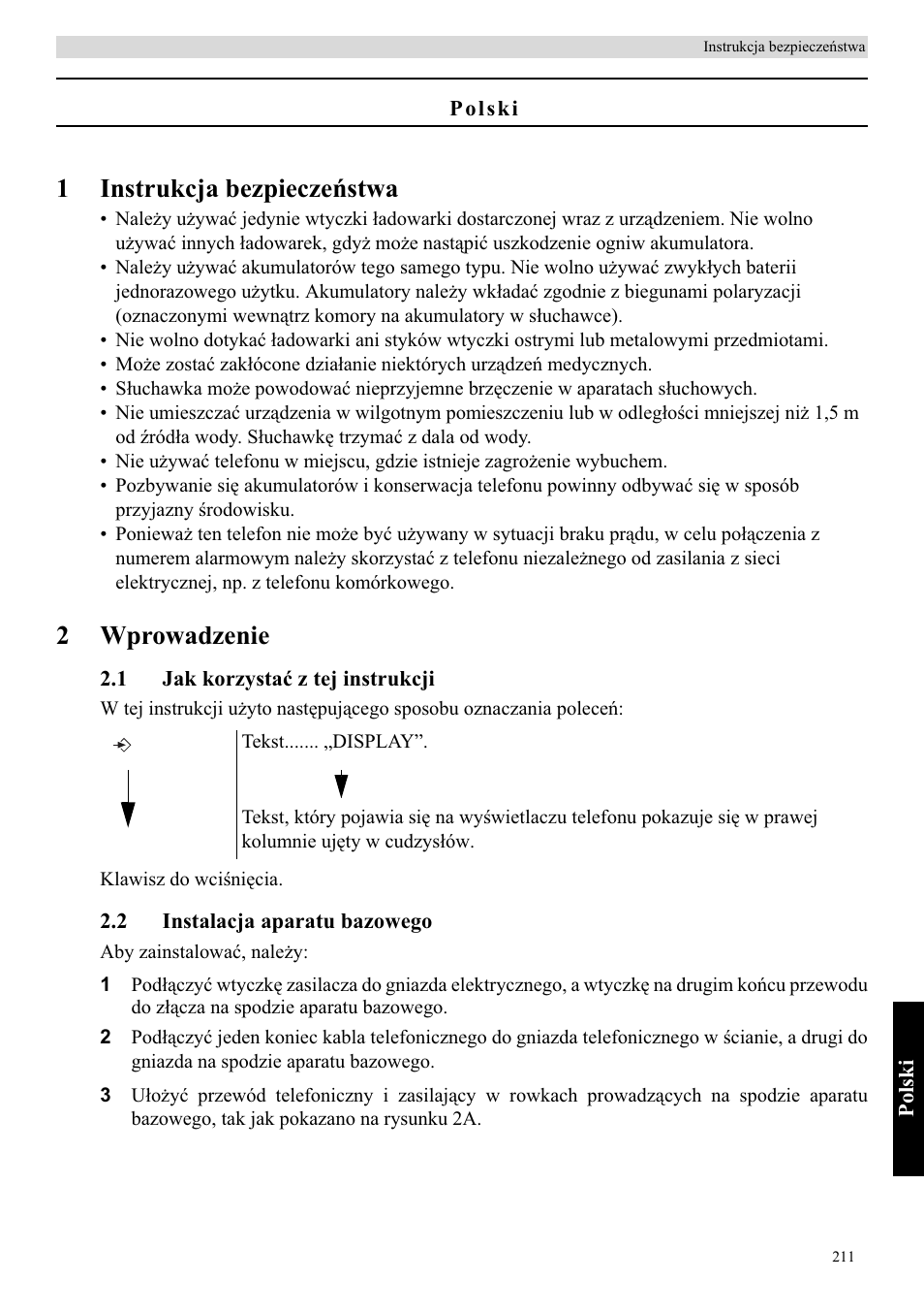 1instrukcja bezpieczeĕstwa, 2wprowadzenie | Topcom Butler E400 User Manual | Page 233 / 272