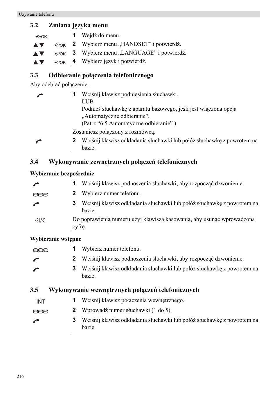 4 wykonywanie zewnċtrznych poáączeĕ telefonicznych, 5 wykonywanie wewnċtrznych poáączeĕ telefonicznych, Aby odebraü poáączenie | Wybieranie bezpoğrednie wybieranie wstċpne | Topcom Butler E400 User Manual | Page 238 / 272