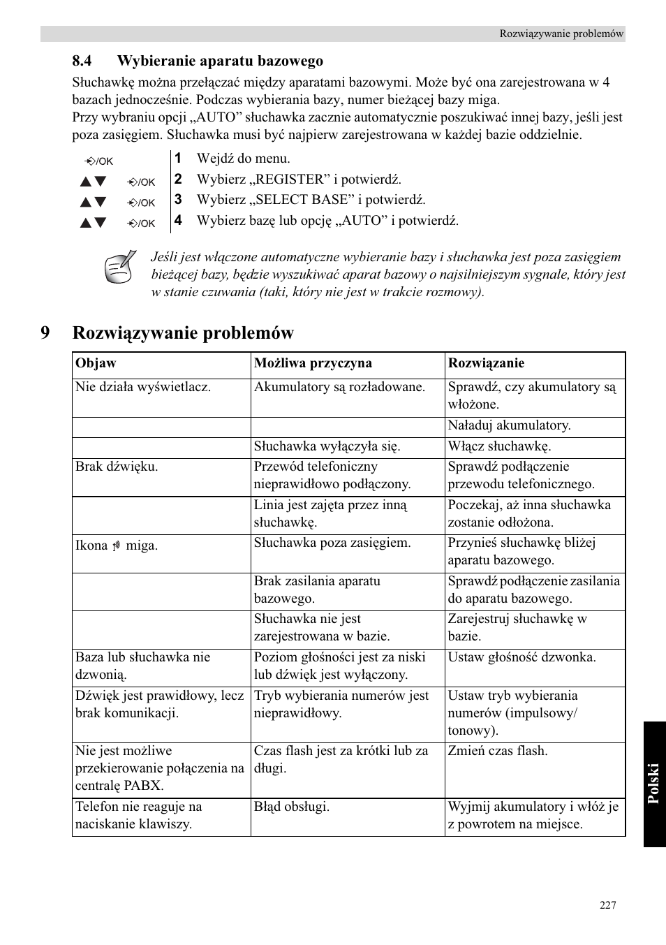 9rozwiązywanie problemów | Topcom Butler E400 User Manual | Page 249 / 272