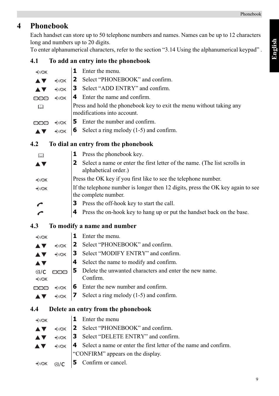 4phonebook, English | Topcom Butler E400 User Manual | Page 31 / 272