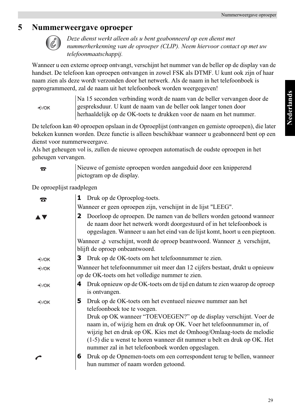 5nummerweergave oproeper | Topcom Butler E400 User Manual | Page 51 / 272