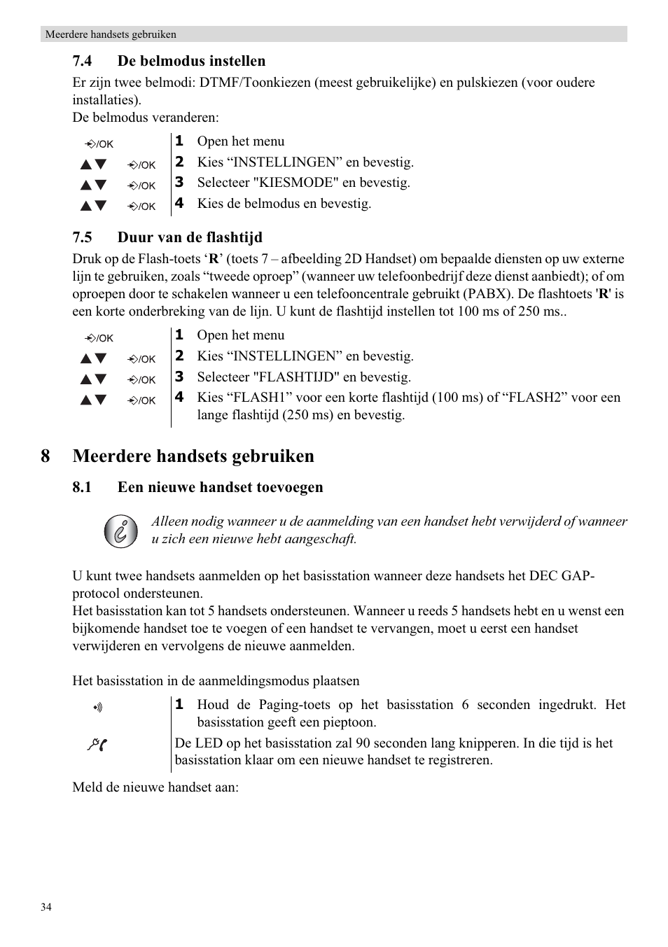 8meerdere handsets gebruiken | Topcom Butler E400 User Manual | Page 56 / 272