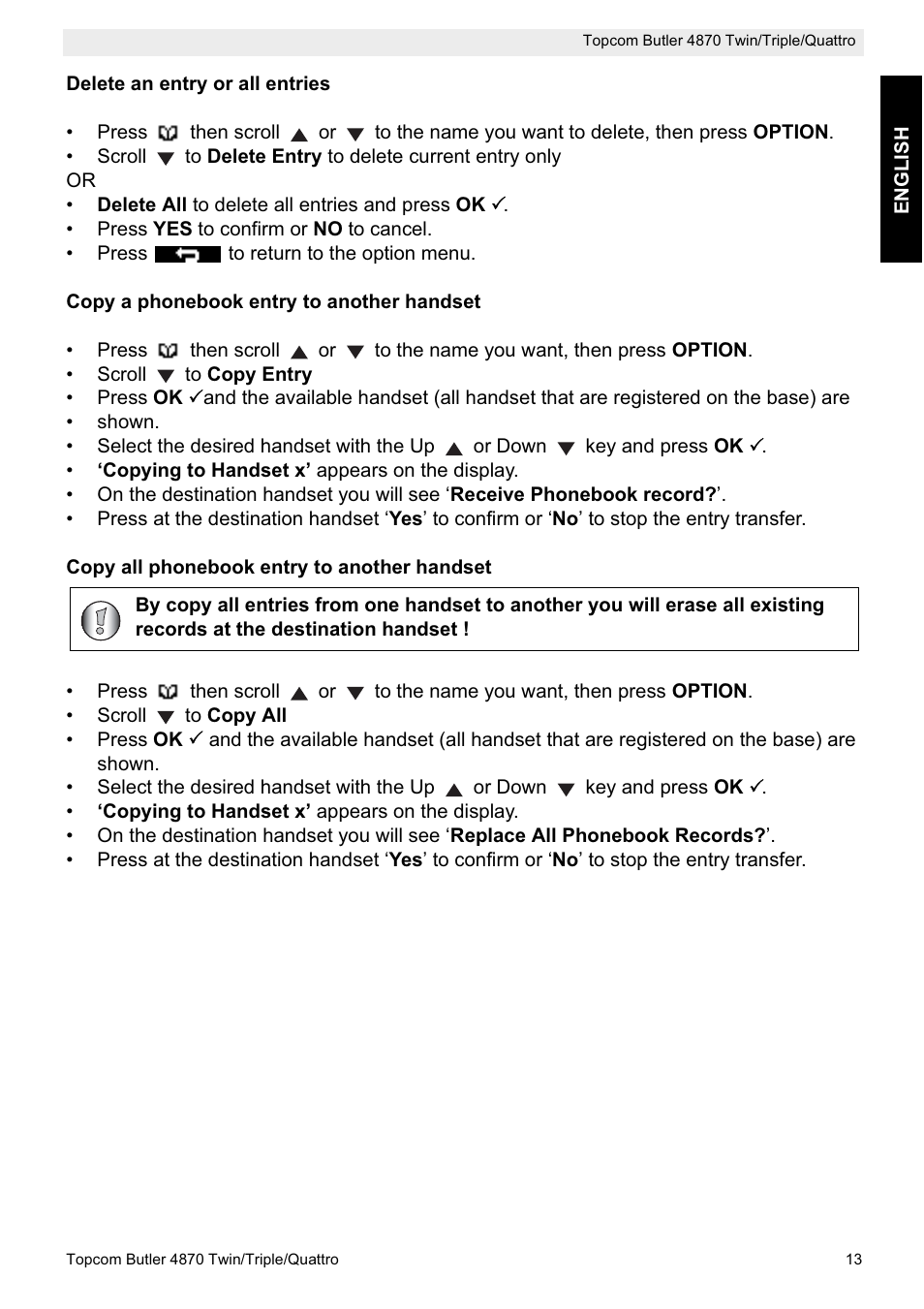 Topcom BUTLER 4870 User Manual | Page 13 / 24