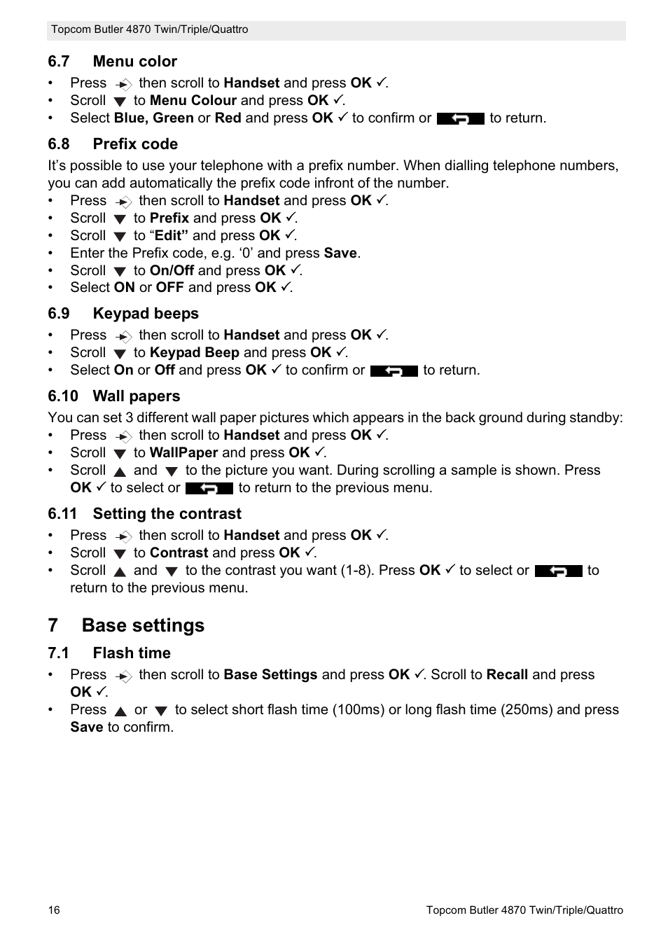 7base settings | Topcom BUTLER 4870 User Manual | Page 16 / 24