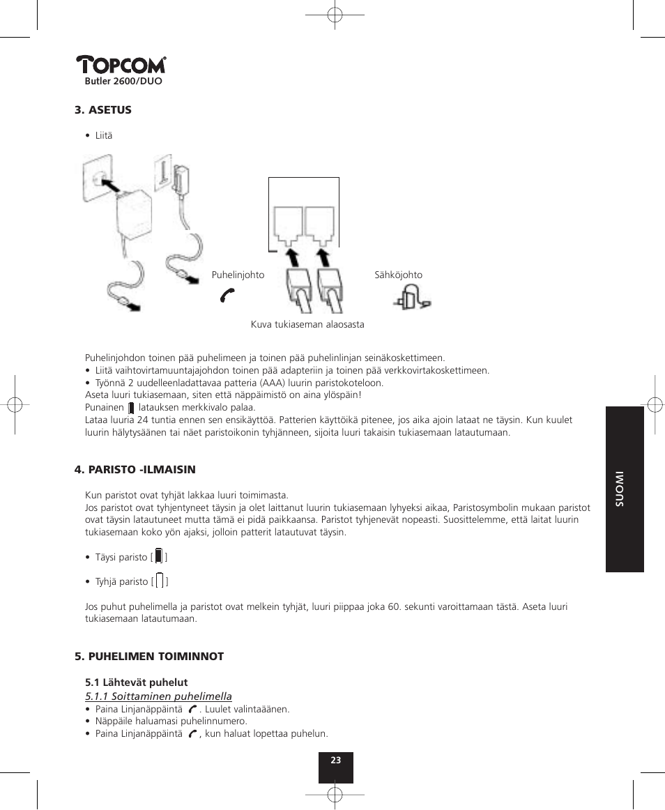 Topcom BUTLER 2600 User Manual | Page 23 / 36