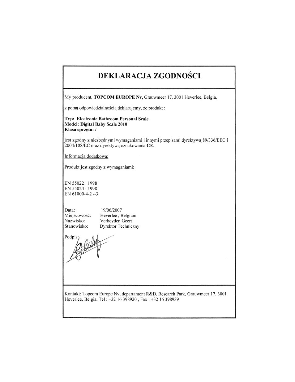 Topcom 2010 User Manual | Page 49 / 52