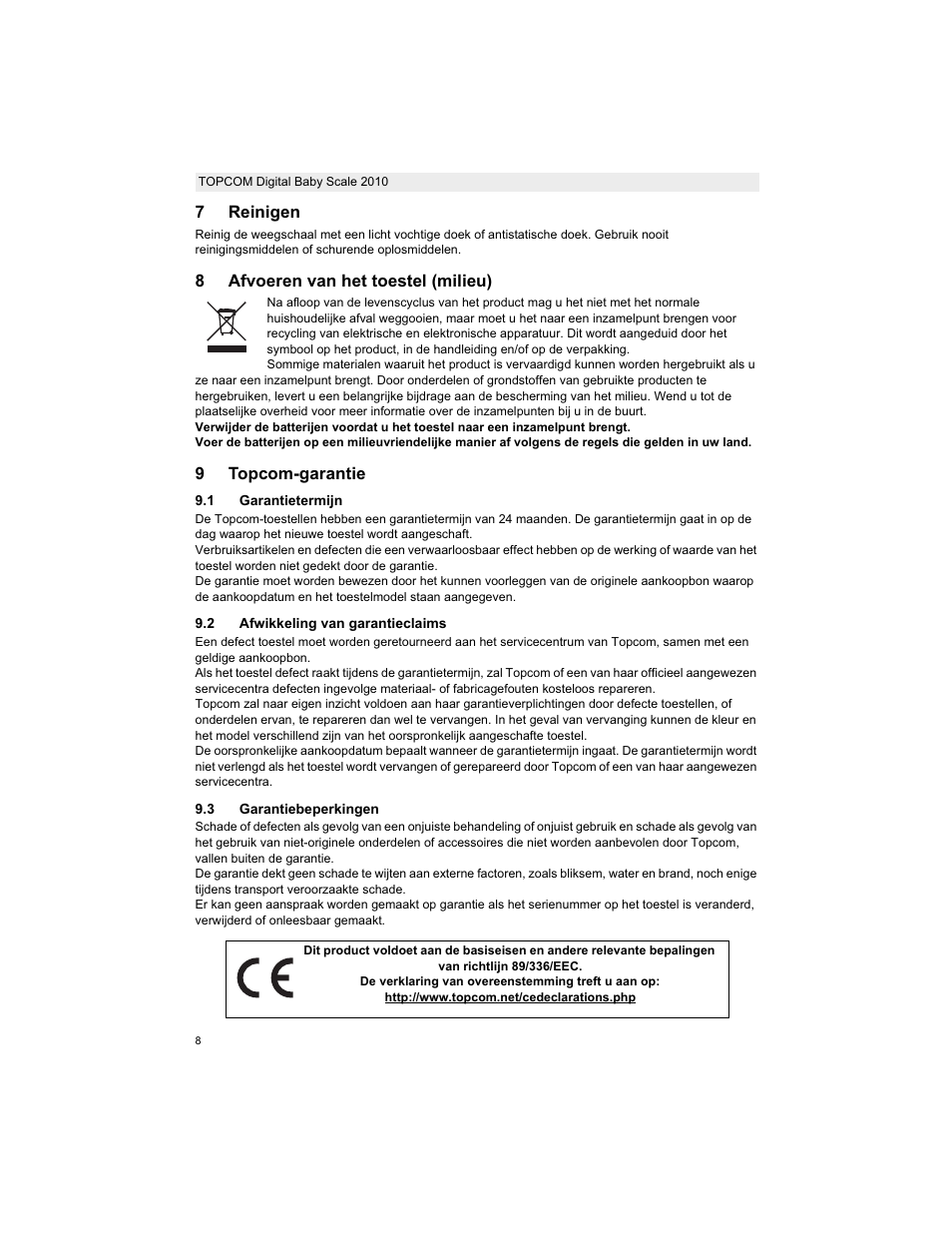 Topcom 2010 User Manual | Page 8 / 52
