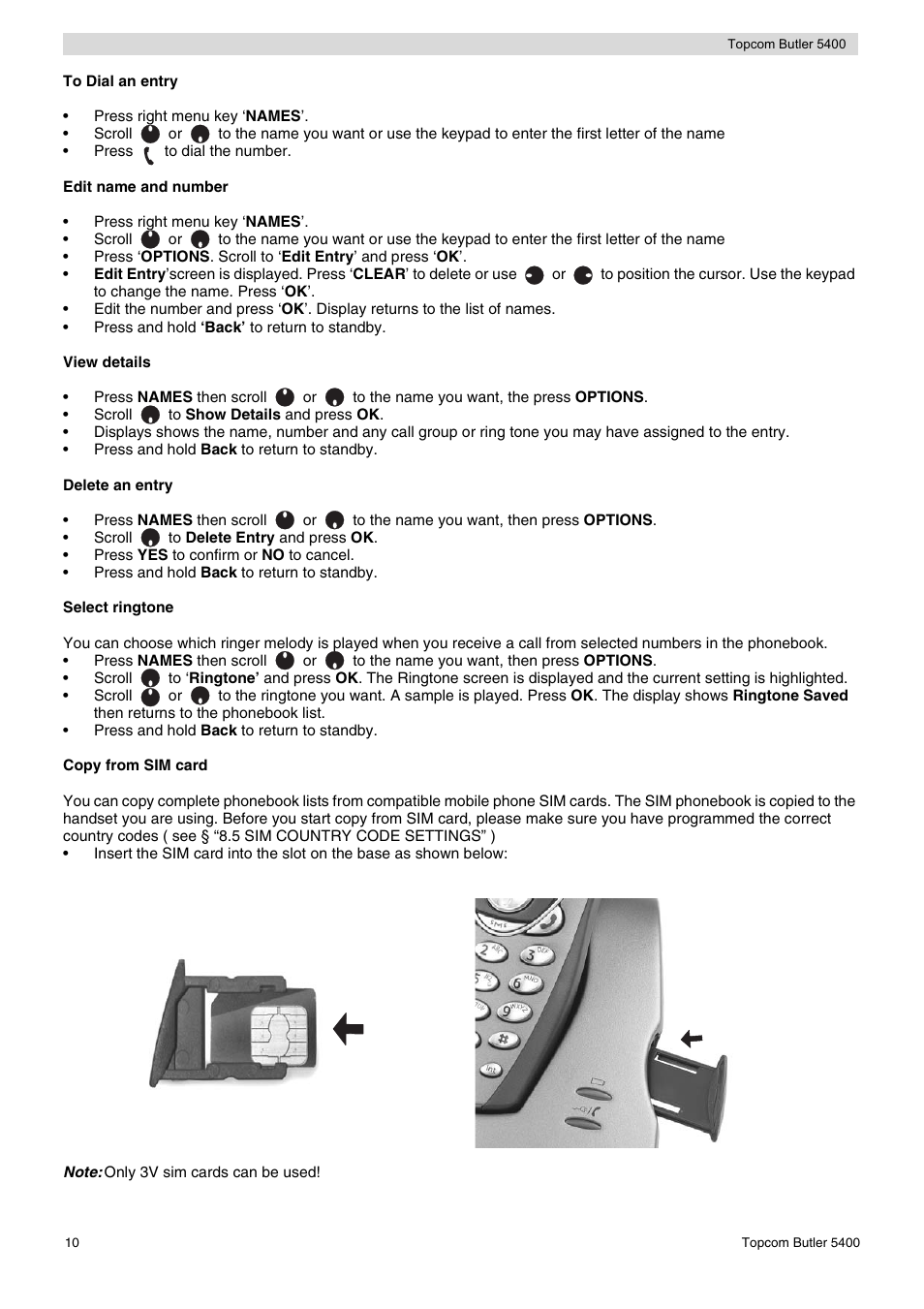 Topcom BUTLER 5400 User Manual | Page 10 / 112