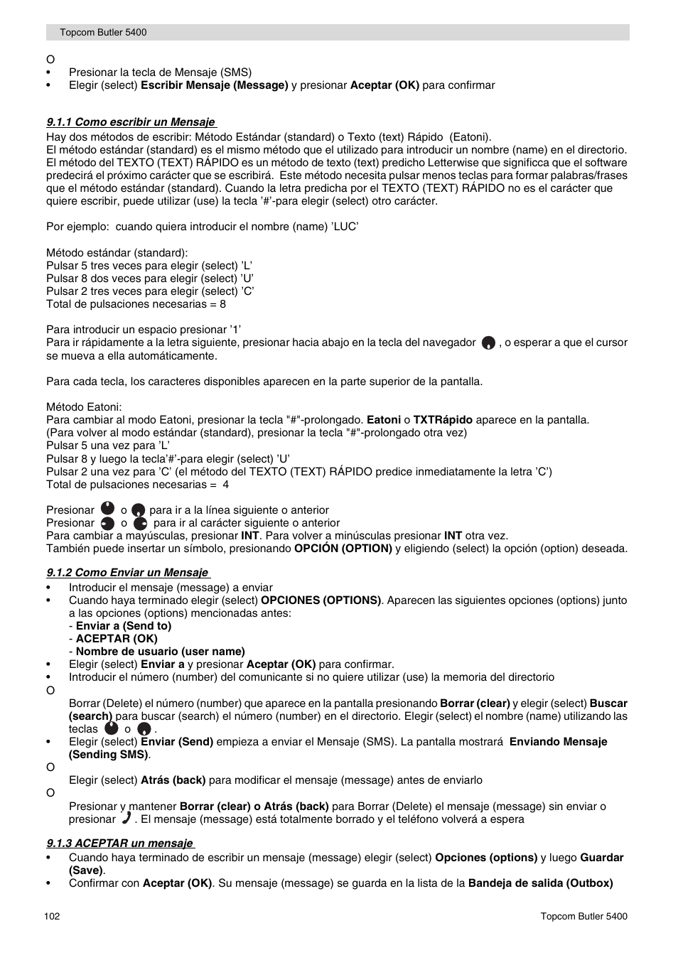 Topcom BUTLER 5400 User Manual | Page 102 / 112