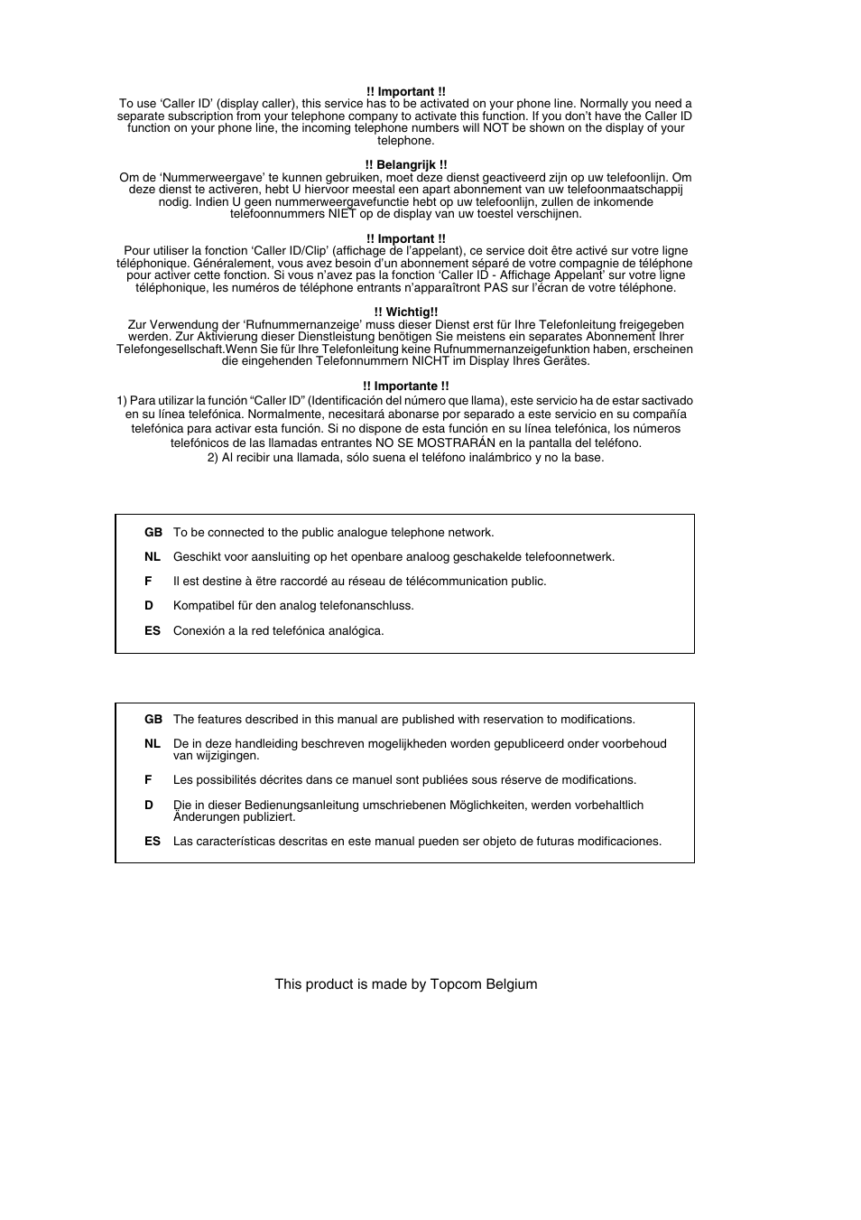 Topcom BUTLER 5400 User Manual | Page 2 / 112